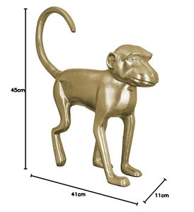 11D X 41W X 45H Handmade Eco-Friendly Aluminium Monkey Sculpture Modern Animal Figure Art <b>Decor</b> for Living Room Tabletop Display - Product Image 4
