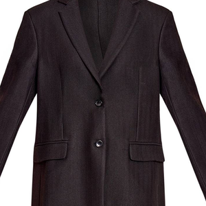 Blazer surdimensionné à simple boutonnage pour femme, style bureau, en sergé noir grec, collection automne 2026, vente en gros - Product Image 5