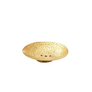 Handcrafted Solid Brass Oval <b>Soap</b> Dish Gold Finish Hammered Metal Bathroom <b>Soap</b> <b>Holder</b> Moroccan Style Luxury Bath Accessory - Product Image 1