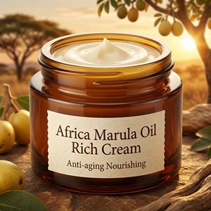 Crème Éclat Riche Anti-Âge Premium à la Marula d'Afrique, Ingrédients Clés : Glycérine, Niacinamide, Céramide, Développée en ODM/OBM, Le Secret de Beauté - Product Image 1