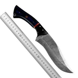 Couteau de chasse Bowie EDC en acier Damas à lame droite, fait main, avec étui en cuir, livraison directe, fabrication OEM - Product Image 6