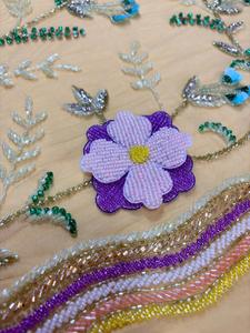 Vestido de Fiesta de Lujo Ecológico con Cuentas 3D Bordadas a Mano, de Organza y Encaje, Corte A, con Cintura Imperio y Largo Mini - Product Image 2