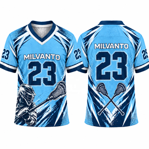 Maillot de lacrosse personnalisé blanc de haute qualité pour hommes, 100 % polyester, respirant, anti-humidité, sublimation, uniforme sportif - Product Image 6