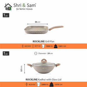 2 PCS Rockline Pro Cookware Set Aluminium Non-Stick <b>Kitchenware</b> - Product Image 3