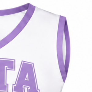 Haut d'uniforme de cheerleading lavande sans manches à col en V pour performance de danse, compétition sportive et tenue de sport - Product Image 4