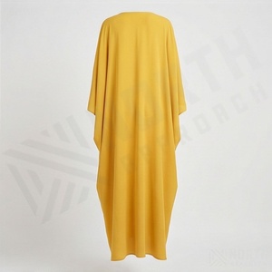 Robe de soirée Kaftan musulmane modeste à manches chauve-souris et broderies à pompons, grande taille, Abaya, vêtements de mode pour l'Aïd - Product Image 2