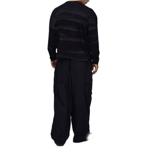 Camiseta de Algodón de Manga Larga con Rayas Lavadas para Hombre, con Logotipo Impreso para Fabricación al por Mayor de Marca Privada OEM - Product Image 2