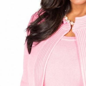 Chaqueta rosa para mujer, estilo suéter, cárdigan de punto, manga larga, con botones en la parte delantera, elegante, informal, a la moda, suave y cálido - Product Image 5