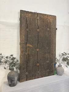 Authentique panneau de porte tribal indien du XIXe siècle, sculpté à la main en bois, Orissa, exquis, rustique, antique, pour la maison, le bureau, la salle à manger - Product Image 2