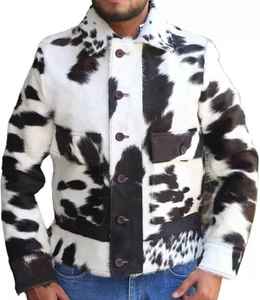 Chaqueta de Cuero con Pelo de Vaca para Hombre, Diseño 2026, Servicios OEM, Bolsillos con Cremallera Personalizados, Chaquetas de Cuero con Pelo de Vaca para Hombre - Product Image 6
