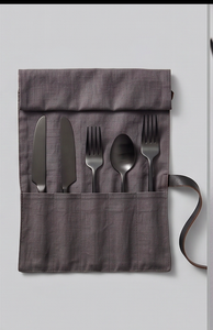 Ensemble de couverts noir mat au design minimaliste, résistant au lave-vaisselle, en métal, pour les tables de mariage - Product Image 6