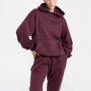 Sudadera con Capucha Extra Grande para Mujer, Personalizada con Logotipo, Color Sólido, Hombros Caídos, Manga Larga, con Bolsillos, Transpirable, Venta al Por Mayor - Product Image 4