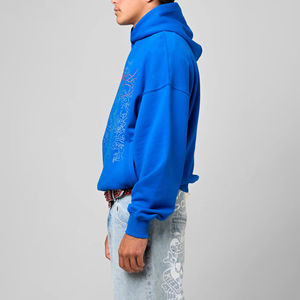 Sweat à capuche en coton 100% avec strass, haute qualité, faible MOQ, style streetwear, respirant, prix de gros personnalisé, prix abordable - Product Image 5