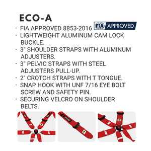 ECO-A FIA 8853 2016ECO A FIA 8853 2016 Professional Racing With Aluminum Cam Lock And Pull Up Pelvic Belts For Wholesale Buyers - Product Image 6