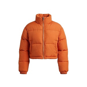 Hooded Quilted Waterproof <b>Bubble</b> Jacket Black Full Sleeve Winter Windproof Cotton Shell Knitted Fabric Polyester Filling Stand - Product Image 1