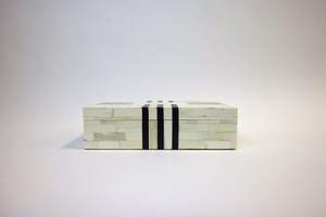 Handmade Black & White Bone Inlay Jewelry <b>Storage</b> Box Unique Chess Geometric Design for Home Decor and Gift <b>Container</b> - Product Image 3