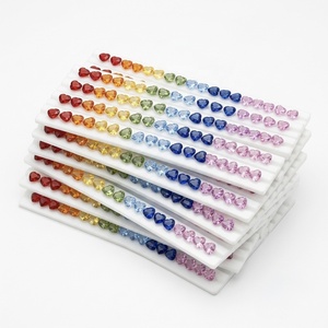 Saphirs naturels taille cœur, pierres précieuses en vrac 4mm et 6mm, couleurs mélangées pour la fabrication de bijoux - Product Image 2