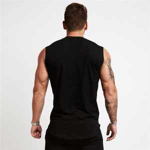 High Quality ZATA SPORTS 2024 Breathable Hip Hop Style <b>Mens</b> Gym Tank Top 100% Cotton OEM Custom Service Training <b>Singlet</b> 120g - Product Image 2