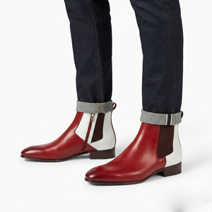 Botines de Cuero para Hombre, Estilo Business, con Logotipo Personalizado, Botas de Tobillo 100% Cuero con Cierre Lateral - Product Image 6
