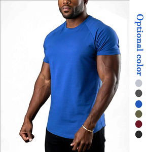 Men's <b>Raglan</b> Short Sleeve T Shirt Crew Neck Blank Sports Training Tee Custom Logo Fitness Workout <b>Top</b> - Product Image 2
