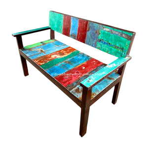 Handcrafted Rustic Long <b>Sofa</b> Knockdown Reclaimed Boat Wood Eco-Friendly Original Color Indoor Outdoor <b>Hotel</b> Home Villa Furniture - Product Image 2