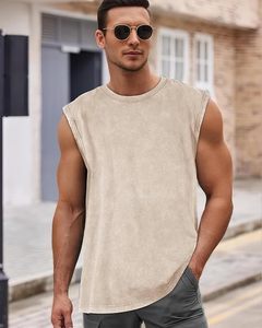 เสื้อกล้ามผู้ชาย Six Trend Sports สีเบจ คอกลม แขนกุด สวมใส่สบาย ระบายอากาศได้ดี แห้งเร็ว ผ้าถัก สีพื้น 100% ผ้าฝ้าย - Product Image 2