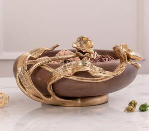 Bol décoratif de style européen, bol de décoration d'intérieur de luxe, bol design en bois - Product Image 2