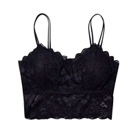 Bralette de encaje de verano para mujer, estilo bikini, sin costuras, sin espalda, sexy, push-up, sin aros, lencería con copas extraíbles, con logo, top deportivo corto