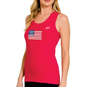 Top Corto de Punto Acanalado Rojo para Mujer con Emblema de Bandera y Bordado, Manga Corta, Primavera/Verano, para Venta al por Mayor, Camisetas para Mujer, OEM, Venta al por Mayor - Product Image 5