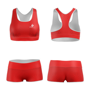 High Support Racer Back Sports <b>Bra</b> and Shorts Set with Breathable Performance Fabric for Gym Training - Product Image 6