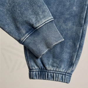 Haut de survêtement en tissu de coton pour homme, délavé à l'acide, personnalisable, couleur sur mesure, qualité supérieure, streetwear, pour le jogging - Product Image 6