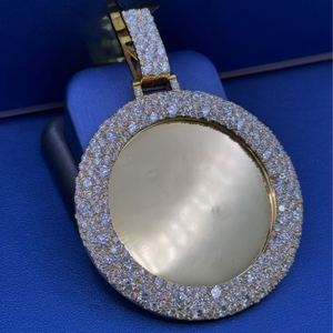 Collar de Lujo con Colgante Hip Hop de Moissanita VVS Helada, Joyería Personalizada con Foto, Cadena de Plata 925, para Hombre y Mujer, Estilo Bling de Moda - Product Image 1