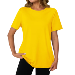 T-shirt de sport pour femme en promotion – Tissu léger et respirant, extensible et confortable pour l'entraînement – Fournisseur OEM/ODM en gros - Product Image 3