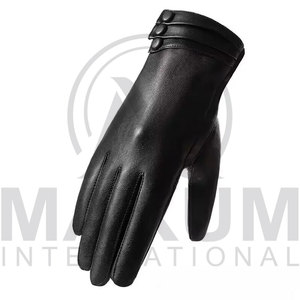 Wholesale Ladies Black Color Fashion Hand Dress Winter Leather Gloves & Driving Gloves - Product Image 2