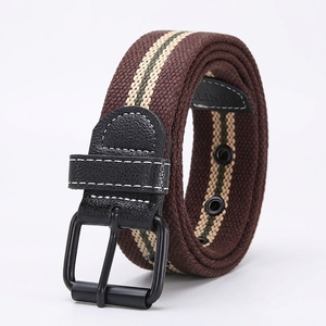 Cinturón de Nylon para Hombre y Mujer, Hebilla Doble de Aleación de Zinc, Ajustable, Tejido, Casual, para Jeans, Uso en Exteriores, Resistente - Product Image 1