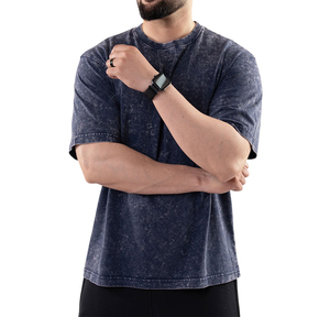 Camisetas Vintage Personalizadas al por Mayor, Camisetas Oversize Lisas con Lavado Ácido, Camisetas de Algodón Grueso con Lavado Ácido para Hombre - Product Image 1
