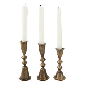 Ensemble de 3 bougeoirs en laiton doré, style moderne, pour centre de table, mariage, décoration de salle à manger - Product Image 2