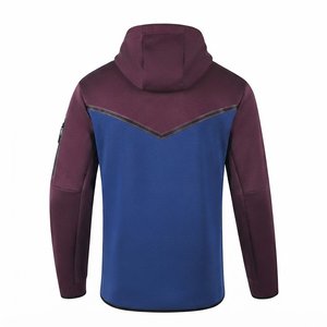 Custom Men's Color Blocking Tracksuit <b>Set</b> <b>Knitted</b> Polyester Cotton Full Zip Mock Neck Jacket Pants Autumn Casual Wear Breathable - Product Image 4