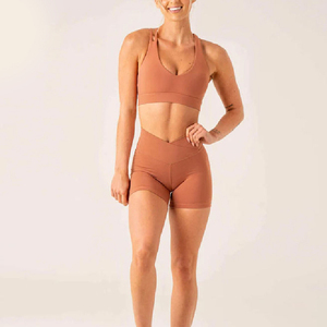Conjunto Deportivo de Top Corto y Pantalones Cortos para Mujer, Tallas Grandes, Ropa Deportiva, Conjunto de Yoga - Product Image 1