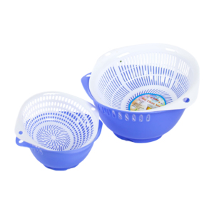 Vi Hung Plastic Traditional Oval 33cm Basin <b>Strainer</b> Basket Set Stand Dishwasher Safe Kitchen Washing Bowl <b>Colander</b> PP Durable - Product Image 1