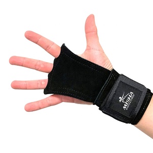 Protector de mano gimnástico para levantamiento de pesas, Palma de cuero para Fitness, con envoltura para muñeca - Product Image 3