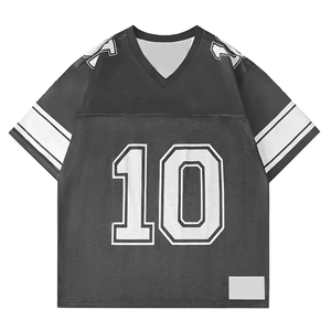 Camiseta de fútbol estilo boxy de doble capa de malla con hombros caídos y color personalizado, fabricada en Pakistán, para hombre. - Product Image 1