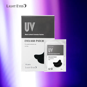 LIGHTEYES Parches Negros Sin Pelusa Resistentes a la Cola UV para Extensiones de Pestañas, Parches para Debajo de los Ojos, 50 Pares/Caja - Product Image 1