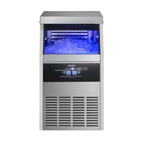 Máquina de Hielo Comercial con Bomba, 160 Lbs/24H, 30 Lbs de Almacenamiento, Hielo en Cubos, Integrada/Independiente/Bajo Encimera, Acero Inoxidable - Product Image 1