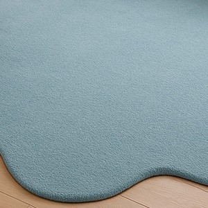 Hand-Tufted 100% Wool Cloud Rug | Minimalist Amoeba Shape Area Rug | Premium Thick Pile Blue Wool Designer Rug - Product Image 4
