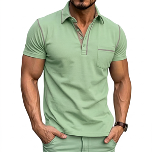 Polo de Manga Larga para Hombre, 100% Algodón de Primera Calidad, Tejido Transpirable, Cómodo, Informal, para Negocios, de Alta Calidad - Product Image 3
