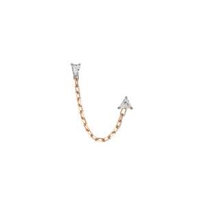 4 cm Multiple Piercing Link <b>Dangle</b> Attachment Double Studs Ear Cuff Dainty Component Wholesale 14K Gold <b>Earrings</b> Chain Connector - Product Image 5