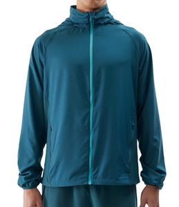 Personalizado al aire libre correr entrenamiento deporte fútbol gimnasio cortavientos pista Anorak poliéster cremallera completa sudaderas con capucha hombres chaqueta de fútbol - Product Image 1