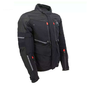 Blouson de moto noir pour homme, manches longues, coupe-vent, toutes saisons, équipement de conduite - Product Image 3