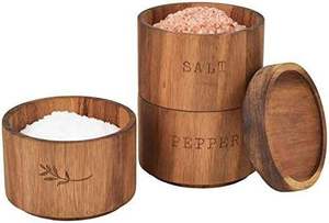 Conteneur à sucre et sel en bois artisanal avec logo personnalisé, cuillère incluse, compatible lave-vaisselle, pour ustensiles de cuisine, vente en gros, design moderne, sel - Product Image 2